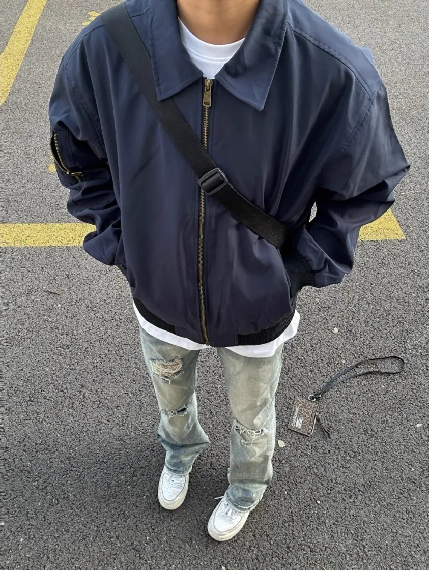 Men's Flight Jaet MA Autumn American Sle Baseball Coat Cleanfit Workwear ort Boxy Outerwear Loose Fit Youth Faion
Men's Flight Jaet MA Autumn American Sle Baseball Coat Cleanfit Workwear ort Boxy Outerwear Loose Fit Youth Faion