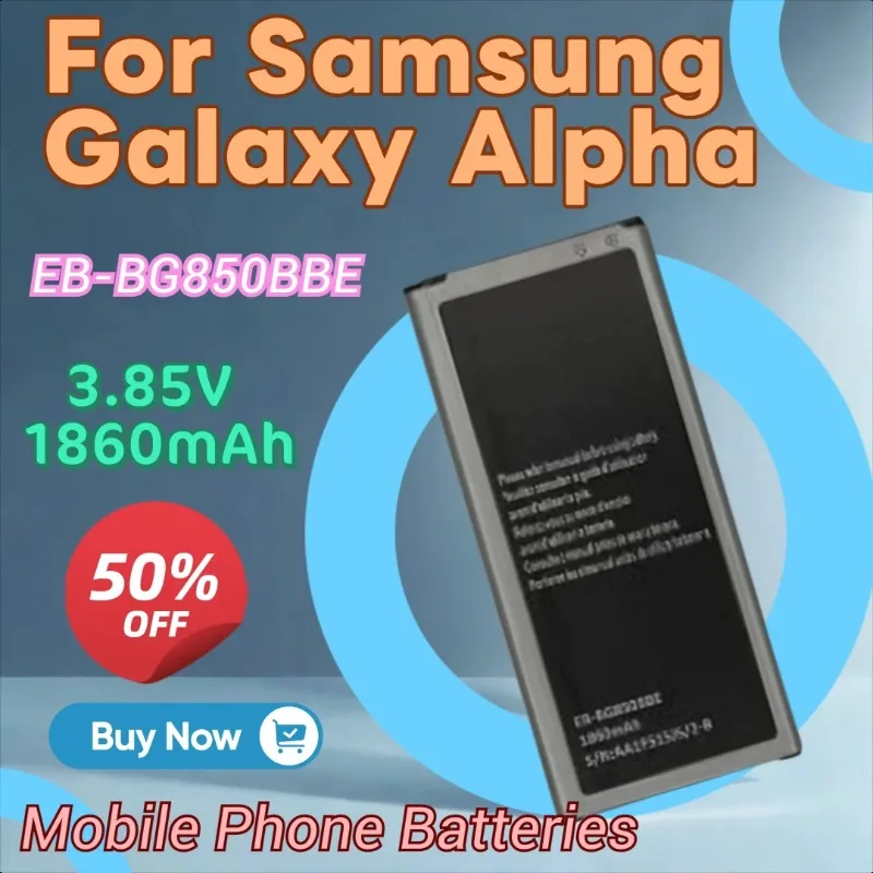 New EB-BG850BBE Mobile Phone Battery 3.85V 1860mAh for Samsung Galaxy Alpha G850 G850F G850K G850L G850A G850W G850S G850T
New EB-BG850BBE Mobile Phone Battery 3.85V 1860mAh for Samsung Galaxy Alpha G850 G850F G850K G850L G850A G850W G850S G850T