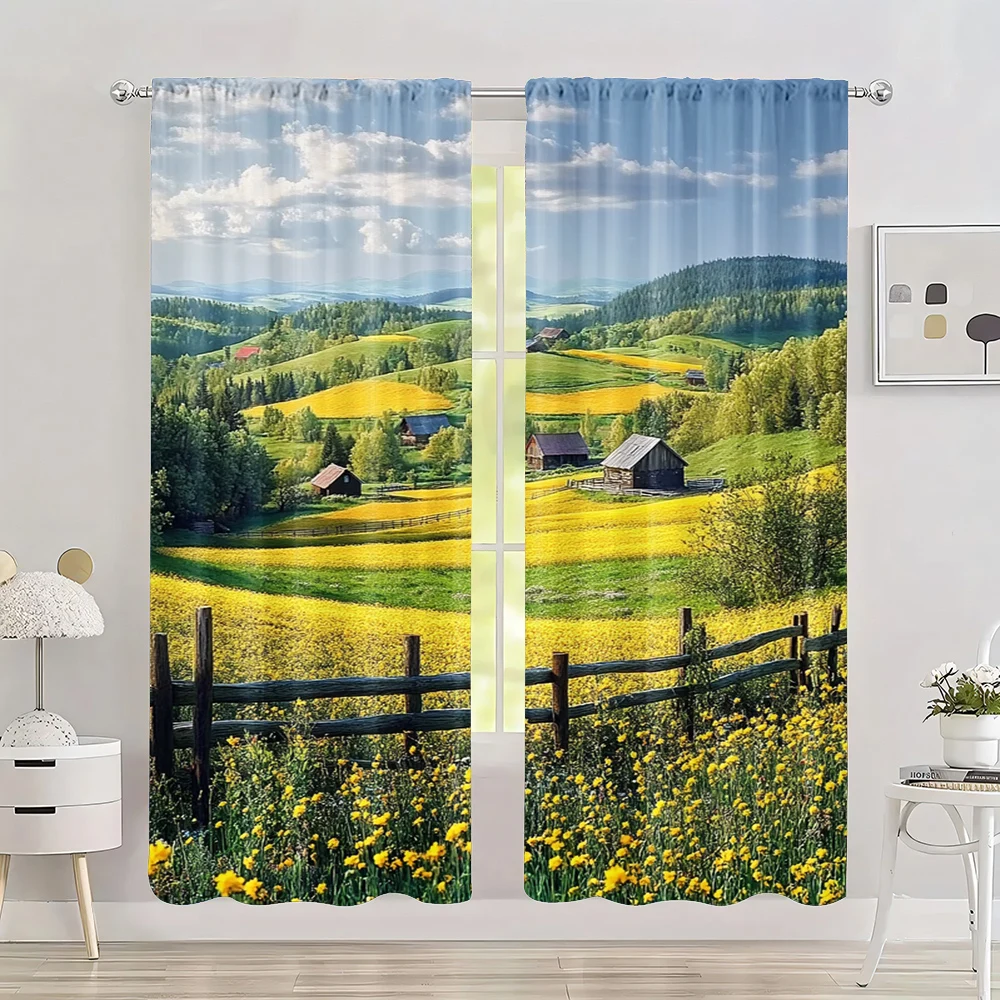 2pc, Holid Party Curtain Rural scenery Versatile Durable Polyester,Without Electricity Spring for Entryway, Room, Parties
2pc, Holid Party Curtain Rural scenery Versatile Durable Polyester,Without Electricity Spring for Entryway, Room, Parties