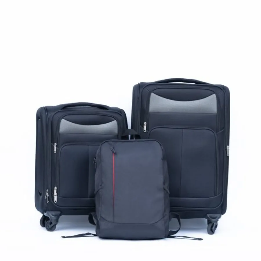 Luggage 2-piece backpack set for travel, durable polyester, black, lightweight and water-resistant
Luggage 2-piece backpack set for travel, durable polyester, black, lightweight and water-resistant