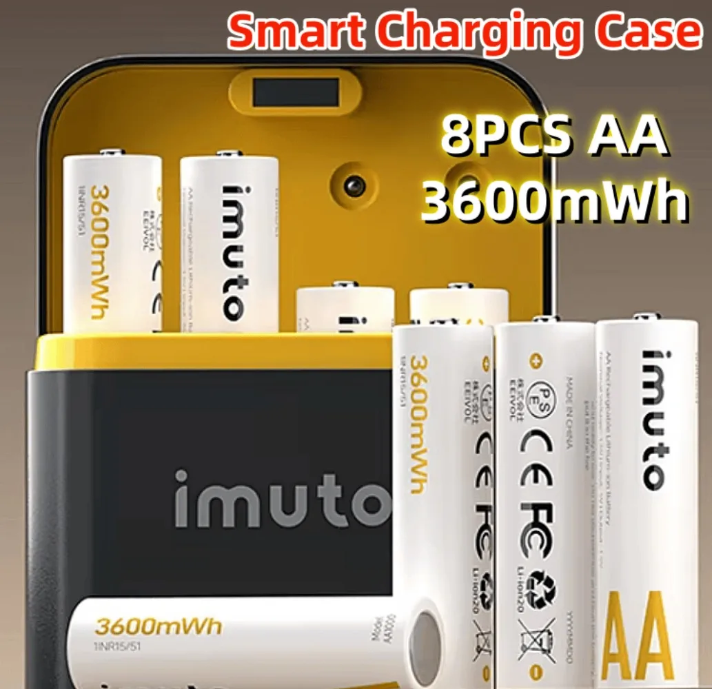 1.5V AA Rechargeable Lithium Battery 3600mWh High Energy,With Charging Case Long Life for Remote Controls, Clocks, Microphones
1.5V AA Rechargeable Lithium Battery 3600mWh High Energy,With Charging Case Long Life for Remote Controls, Clocks, Microphones