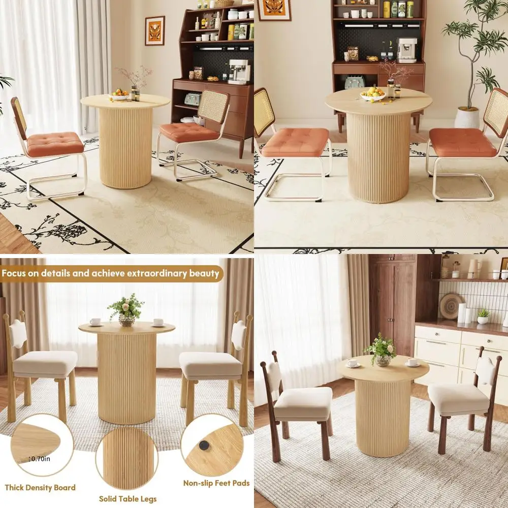 Round 31.5 Dining Table for 2, Small Kitchen Table with Luted Wood Base, Suitable for Home, Kitchen, Dining, Living Room (Nature
Round 31.5 Dining Table for 2, Small Kitchen Table with Luted Wood Base, Suitable for Home, Kitchen, Dining, Living Room (Nature