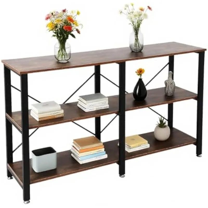 Промышленный консольный столик 55 дюймов, диван-стол с 3-уровневыми полками для хранения, винтажная коричневая подставка под телевизор для гостиной, прихожей
Промышленный консольный столик 55 дюймов, диван-стол с 3-уровневыми полками для хранения, винтажная коричневая подставка под телевизор для гостиной, прихожей