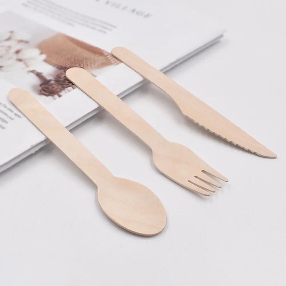 100Pcs Wooden Disposable Cutlery Set Wooden Utensils Lightweight Portable Party Tableware Forks Spoons Knives Utensils
100Pcs Wooden Disposable Cutlery Set Wooden Utensils Lightweight Portable Party Tableware Forks Spoons Knives Utensils