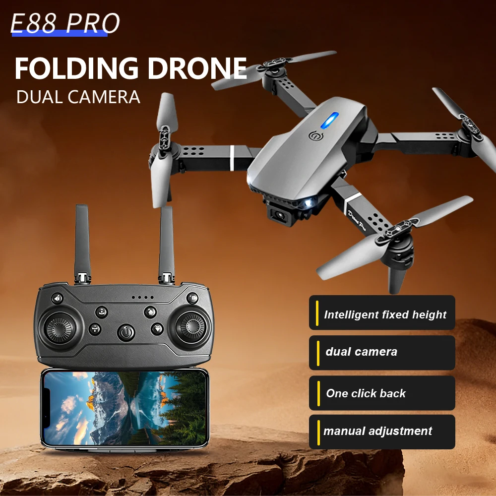 E88 Pro Foldable Drone with Dual Camera RC Quadcopter for Beginners Kids Adults Outdoor Travel Fun
E88 Pro Foldable Drone with Dual Camera RC Quadcopter for Beginners Kids Adults Outdoor Travel Fun