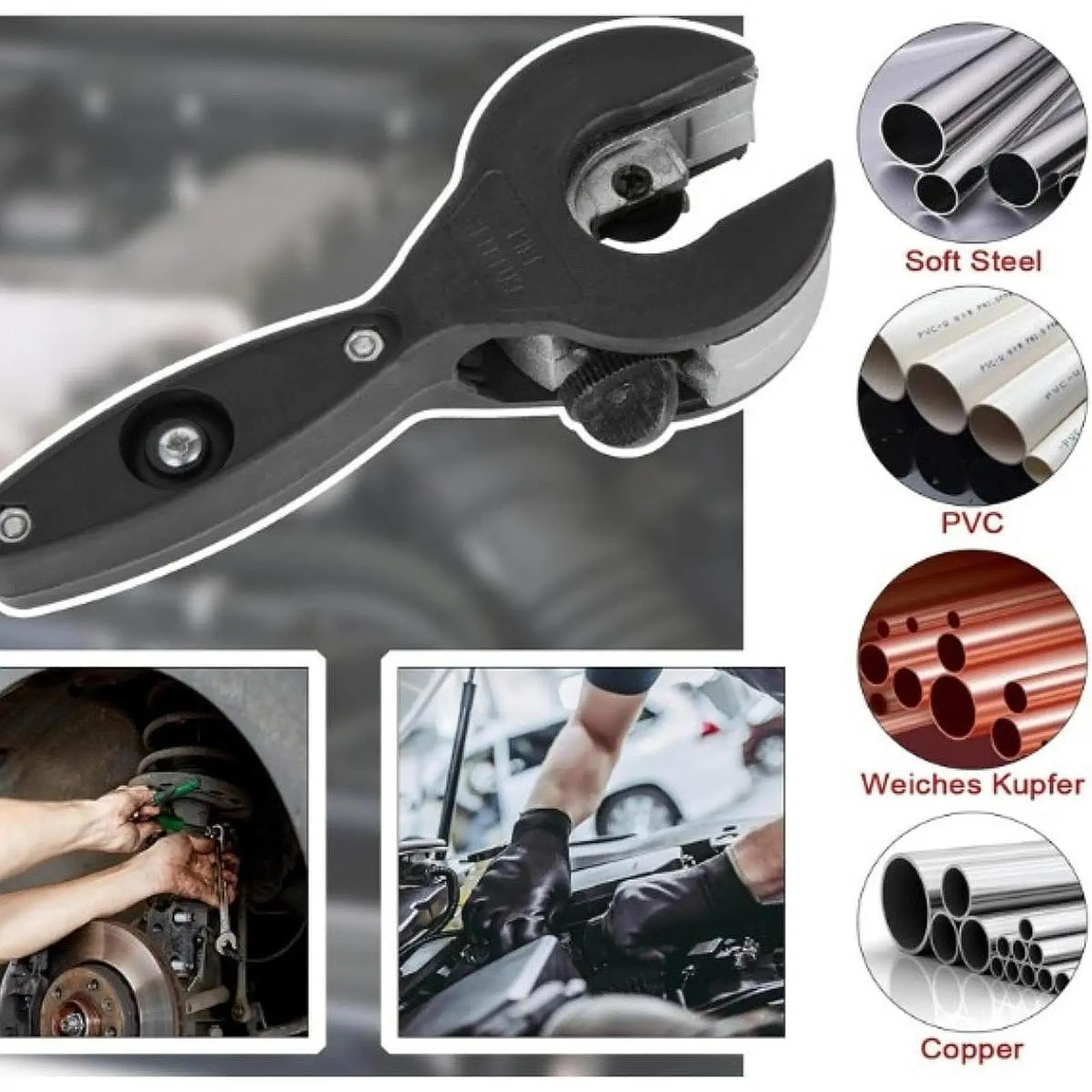 Ratcheting Tubing Cutter for 1/4 inch to 7/8 inch Professional Pipe Cutting Tool for Copper PVC Aluminum Pipe Soft Metal Pipe
Ratcheting Tubing Cutter for 1/4 inch to 7/8 inch Professional Pipe Cutting Tool for Copper PVC Aluminum Pipe Soft Metal Pipe