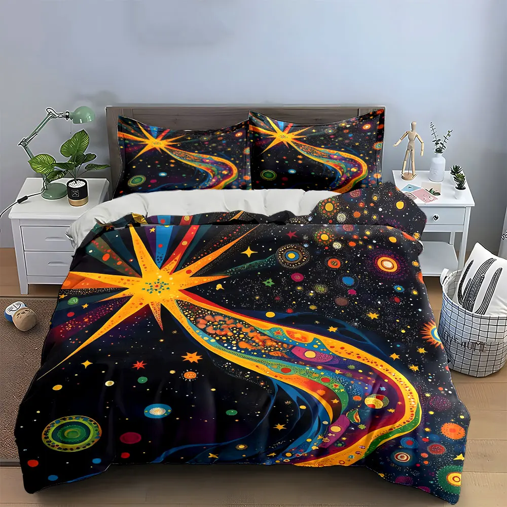 "Cosmic Starry Night Decor Set" Bedding Set with 1 Duvet Cover 2 Pillowcases Single Double King Queen, Gift
"Cosmic Starry Night Decor Set" Bedding Set with 1 Duvet Cover 2 Pillowcases Single Double King Queen, Gift