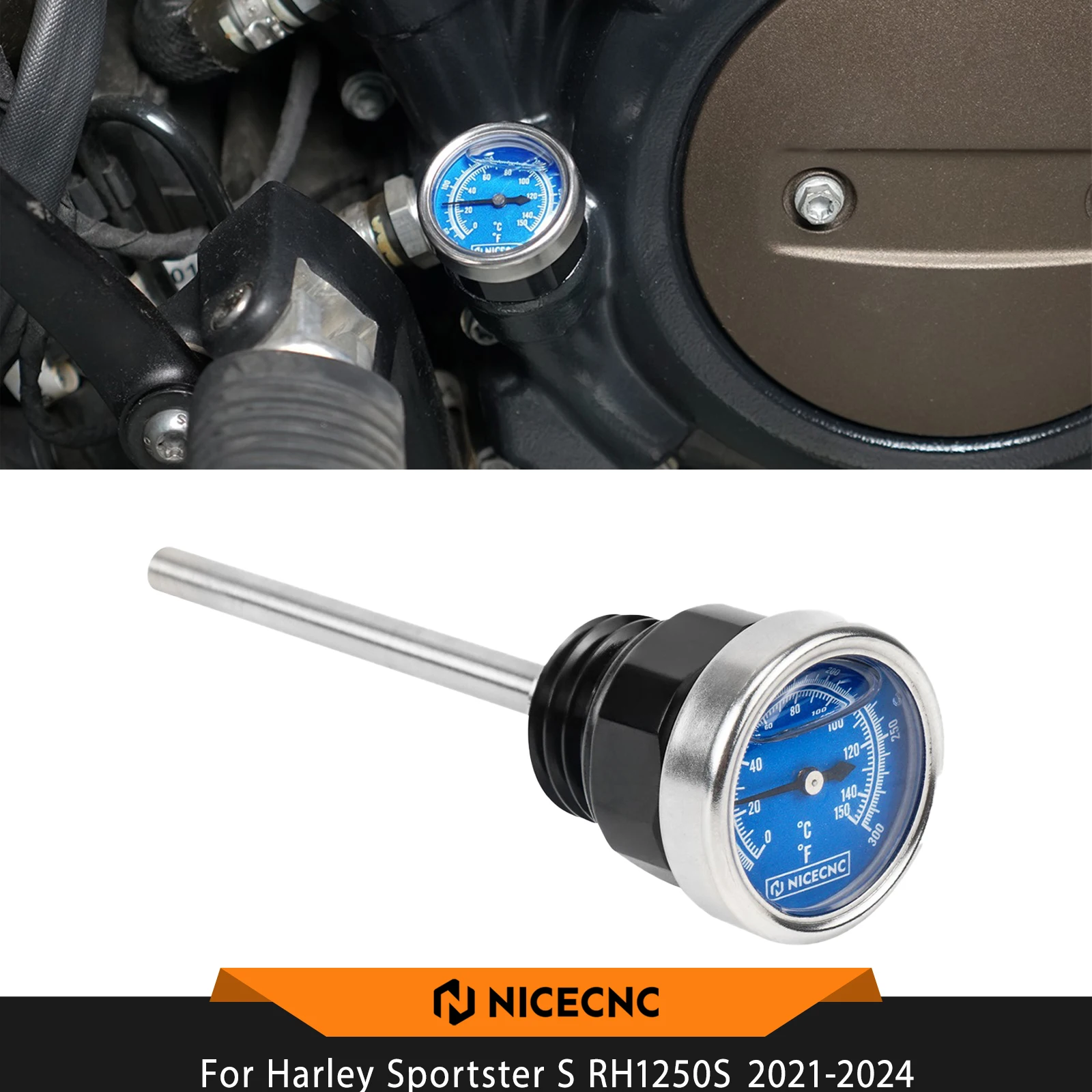 For Harley Sportster S RH1250S 2021-2024 NICECNC Oil Dipstick Temperature Gauge Nightster RH975 Pan America 1250 RA1250 /Special
For Harley Sportster S RH1250S 2021-2024 NICECNC Oil Dipstick Temperature Gauge Nightster RH975 Pan America 1250 RA1250 /Special