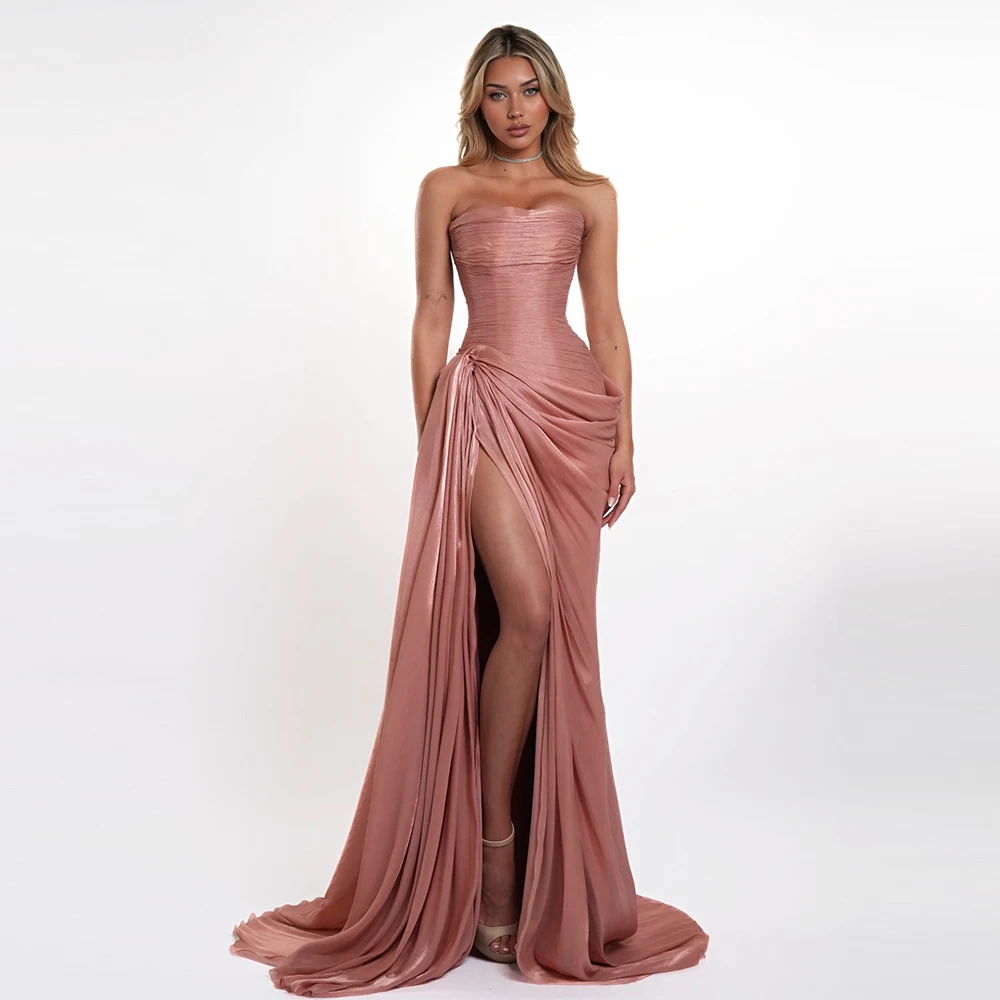 Luxury Mermaid Evening Dress Sexy Strapless Sweep Train Customized Celebrity Gowns Graceful Ruched Organza Bespoke Occasion Gown
Luxury Mermaid Evening Dress Sexy Strapless Sweep Train Customized Celebrity Gowns Graceful Ruched Organza Bespoke Occasion Gown