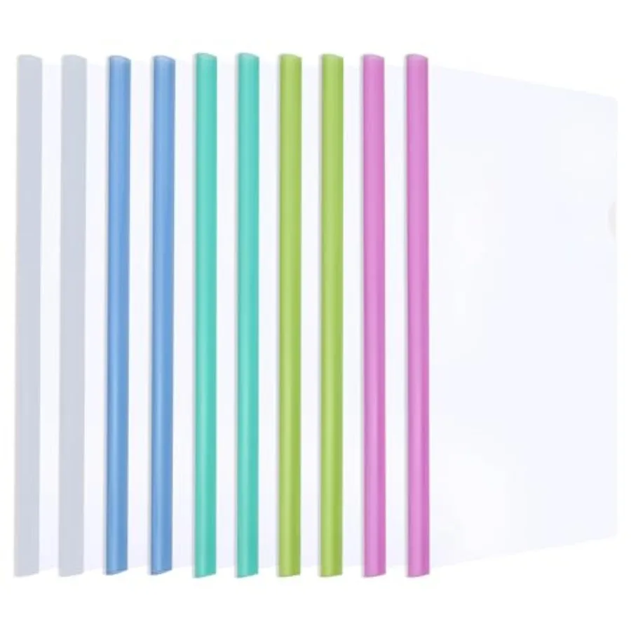 10 Pack Report Covers with Sliding Bar, 8mm Clear Report Covers for A4 and Letter Size Paper, 60 Sheet Capacity, Presentation F
10 Pack Report Covers with Sliding Bar, 8mm Clear Report Covers for A4 and Letter Size Paper, 60 Sheet Capacity, Presentation F
