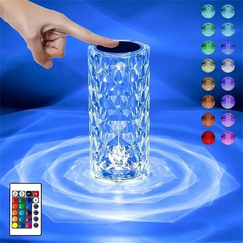 16 Colors Crystal Night Light LED Touch Projection Table Lamp Rose Remote Dimmable USB Romantic Atmosphere Light For Decor Home 
16 Colors Crystal Night Light LED Touch Projection Table Lamp Rose Remote Dimmable USB Romantic Atmosphere Light For Decor Home