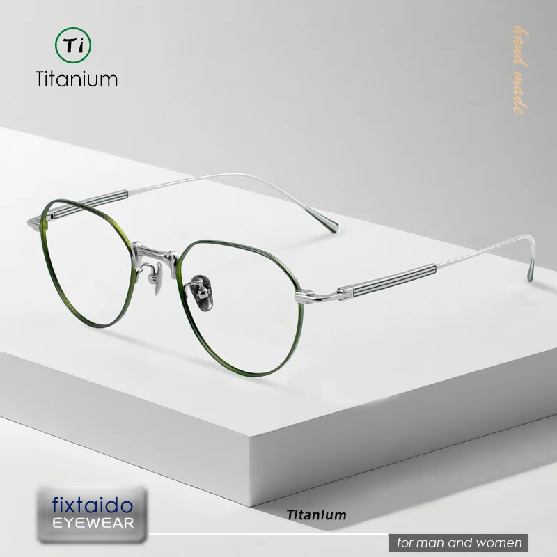 Fashion Crown Type eyeglasses, Two-Color Pure Titanium Frame, Lightweight Elastic Temples, Unisex Design, Size 49-21
Fashion Crown Type eyeglasses, Two-Color Pure Titanium Frame, Lightweight Elastic Temples, Unisex Design, Size 49-21