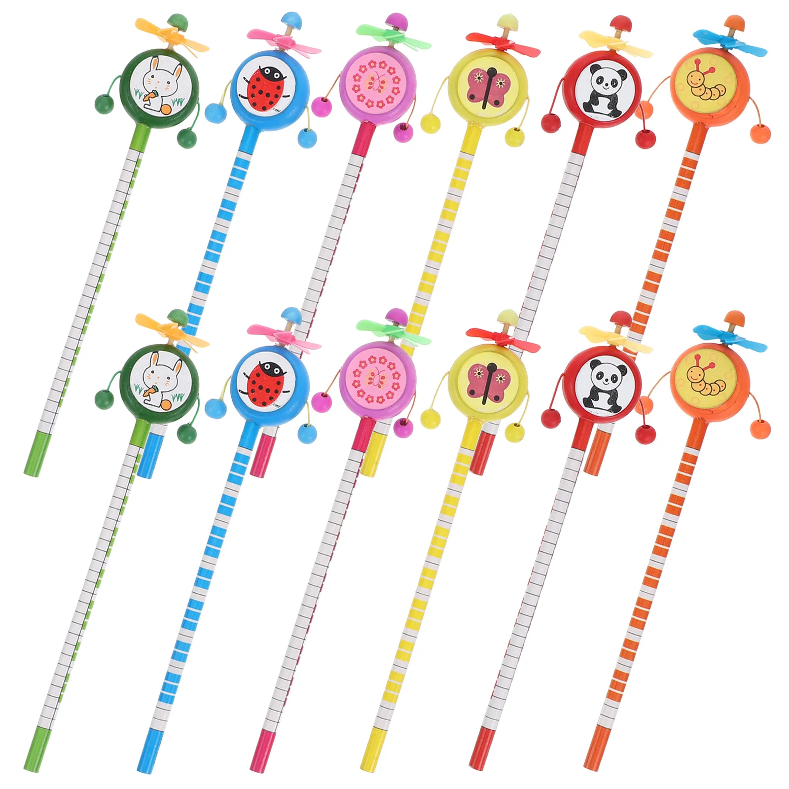 12 Pcs Wooden Rattle Windmill Pencil Fun Kids Pencils Animals Birthday for Students Cute Bulk Toddler
12 Pcs Wooden Rattle Windmill Pencil Fun Kids Pencils Animals Birthday for Students Cute Bulk Toddler