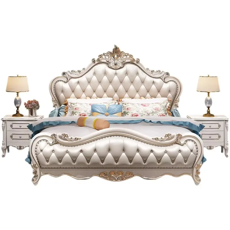 European Royal Luxury Double Bed King Modern Aesthetic High End Double Bed Girl Sleeping Lit Deux Place Furniture For Bedroom
European Royal Luxury Double Bed King Modern Aesthetic High End Double Bed Girl Sleeping Lit Deux Place Furniture For Bedroom