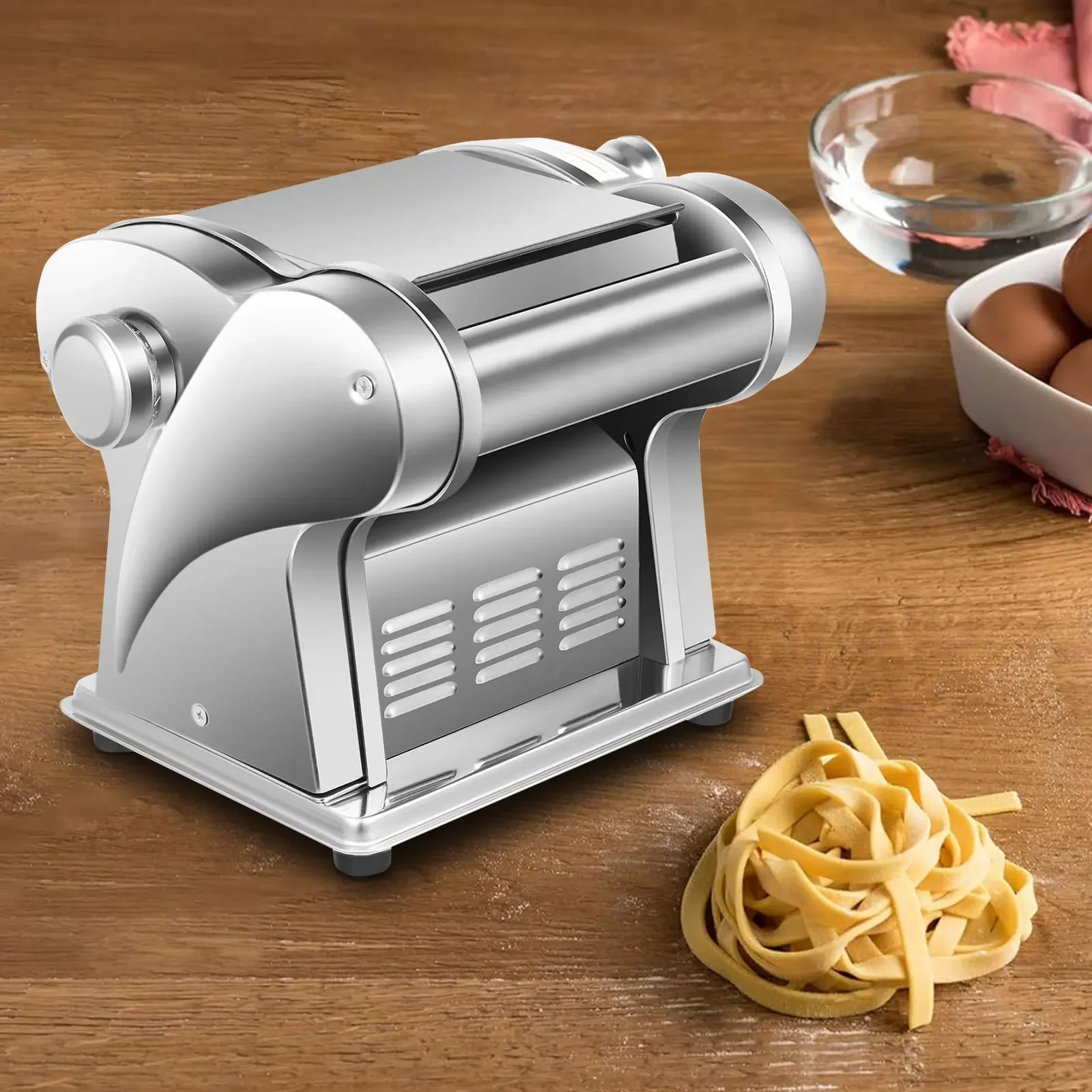 BYMAOCAR Commercial Electric Pasta Maker W/ 2-Blade Stainless Steel Double Press, For Homemade Pasta, Lasagna, And Noodles
BYMAOCAR Commercial Electric Pasta Maker W/ 2-Blade Stainless Steel Double Press, For Homemade Pasta, Lasagna, And Noodles