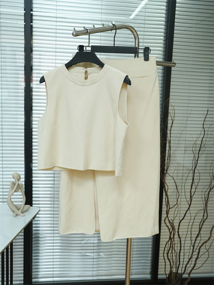 Row Style Linen Drapey Sleeveless Vest And High Slit Midi Skirt Set Women Summer Fashion Outfit round Neck Short Sleeve Long ...
Row Style Linen Drapey Sleeveless Vest And High Slit Midi Skirt Set Women Summer Fashion Outfit round Neck Short Sleeve Long ...
