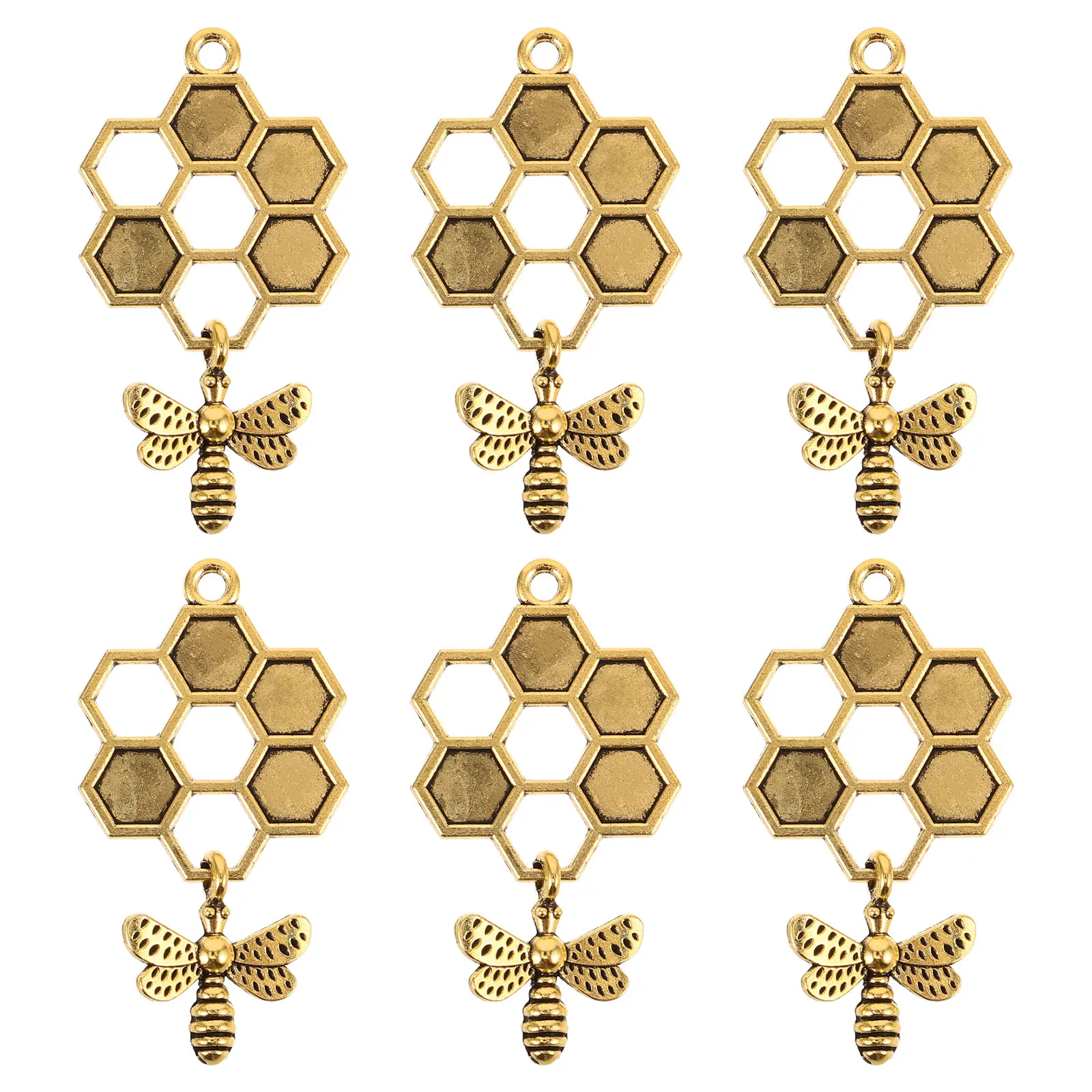 6 Pcs Jewelry Accessories Alloy Bee Charms Honeycomb Keychain DIY Creative Design Metal Pendant Craft Projects
6 Pcs Jewelry Accessories Alloy Bee Charms Honeycomb Keychain DIY Creative Design Metal Pendant Craft Projects