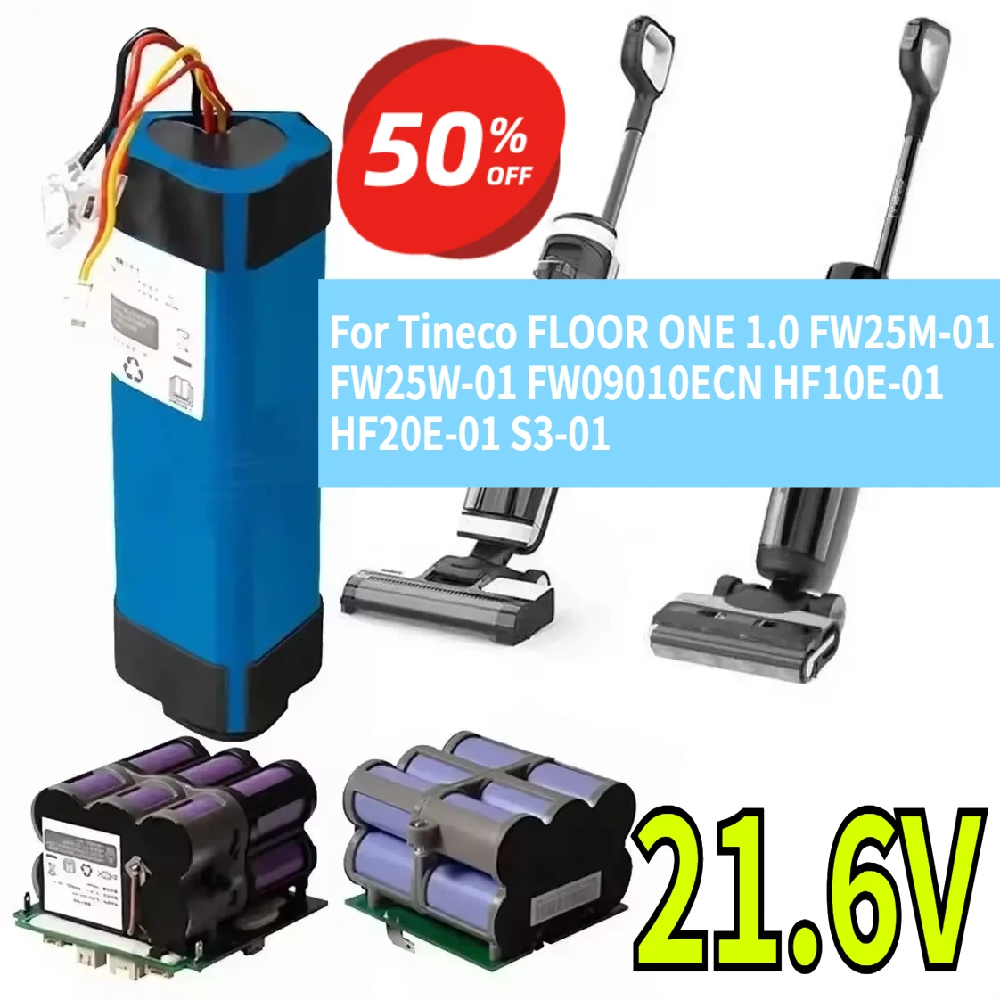 Аккумулятор 21.6V 12800mAh для пылесосов Tineco FLOOR ONE 1.0 FW25M-01 FW25W-01 FW09010ECN HF10E-01 HF20E-01 S3-01
Аккумулятор 21.6V 12800mAh для пылесосов Tineco FLOOR ONE 1.0 FW25M-01 FW25W-01 FW09010ECN HF10E-01 HF20E-01 S3-01