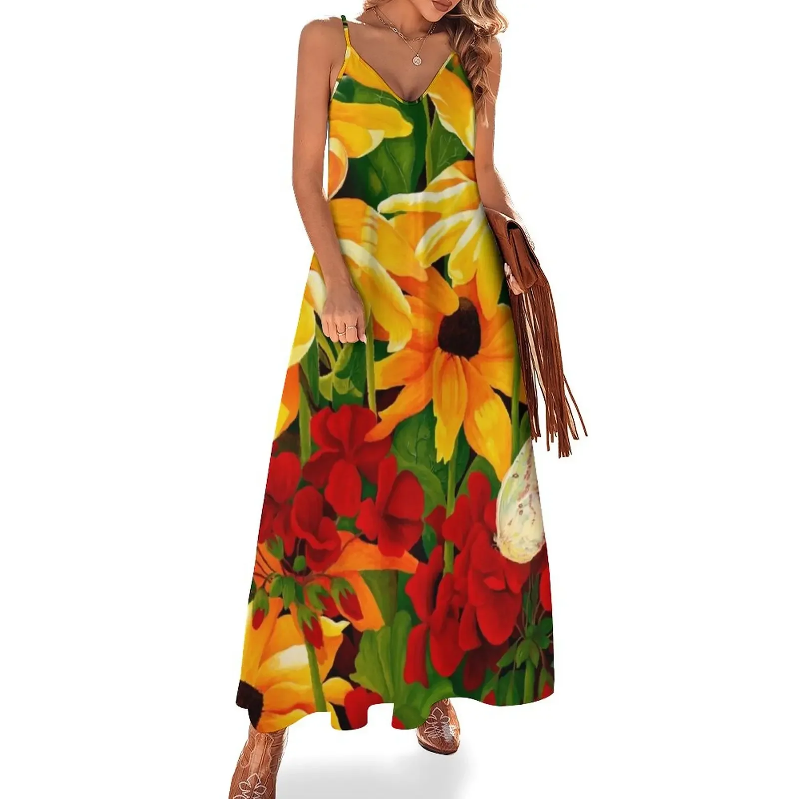 Sunflowers and Geraniums Sleeveless Dress Aesthetic clothing dress for woman dresses for official occasions Dress
Sunflowers and Geraniums Sleeveless Dress Aesthetic clothing dress for woman dresses for official occasions Dress