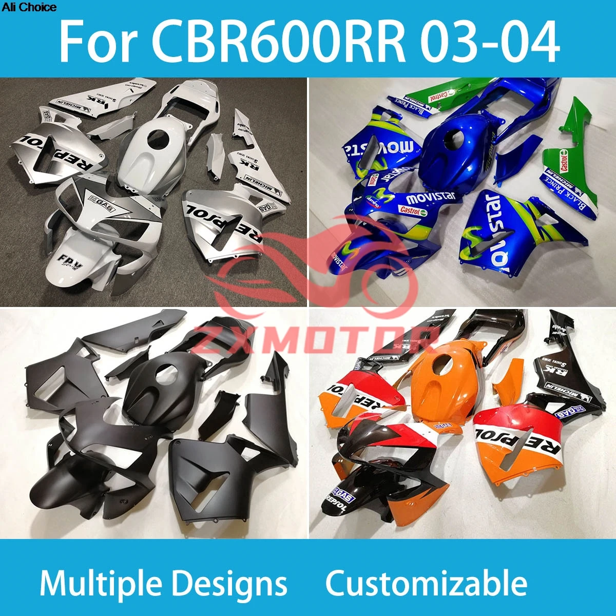 Complete Fairing Kit CBR 600RR 03 04 Refitting Motorcycle Customized Shell Fairings for Honda CBR600RR 2003 2004
Complete Fairing Kit CBR 600RR 03 04 Refitting Motorcycle Customized Shell Fairings for Honda CBR600RR 2003 2004