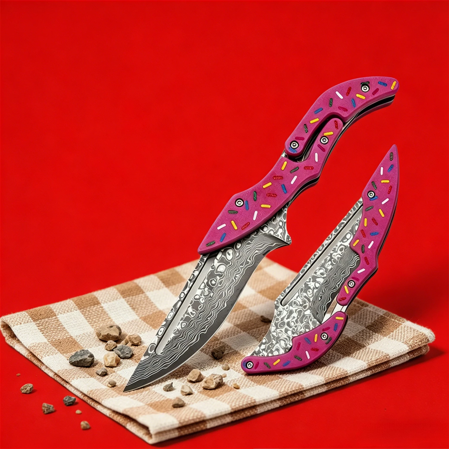 Donut Warrior EDC Folding Knife, Damascus Steel Blade, Non-slip G10 Handle, Outdoor Camping Gift for Men
Donut Warrior EDC Folding Knife, Damascus Steel Blade, Non-slip G10 Handle, Outdoor Camping Gift for Men