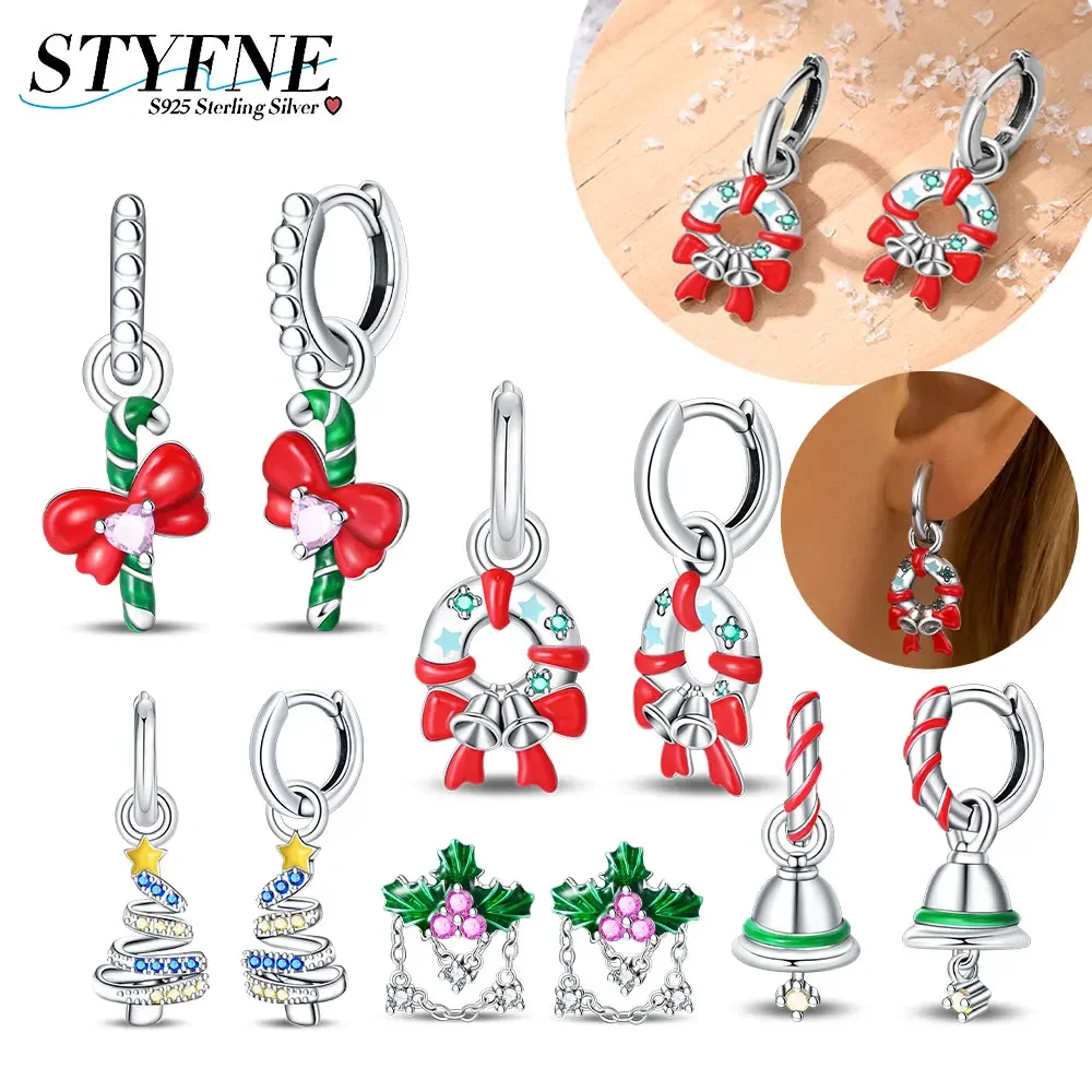 Оригинальные серьги из стерлингового серебра 925, рождественская серия, гирлянда, сверкающие серьги-колокольчики с бантом, женские высококачественные бутиковые ювелирные изделия, подарок 
Оригинальные серьги из стерлингового серебра 925, рождественская серия, гирлянда, сверкающие серьги-колокольчики с бантом, женские высококачественные бутиковые ювелирные изделия, подарок