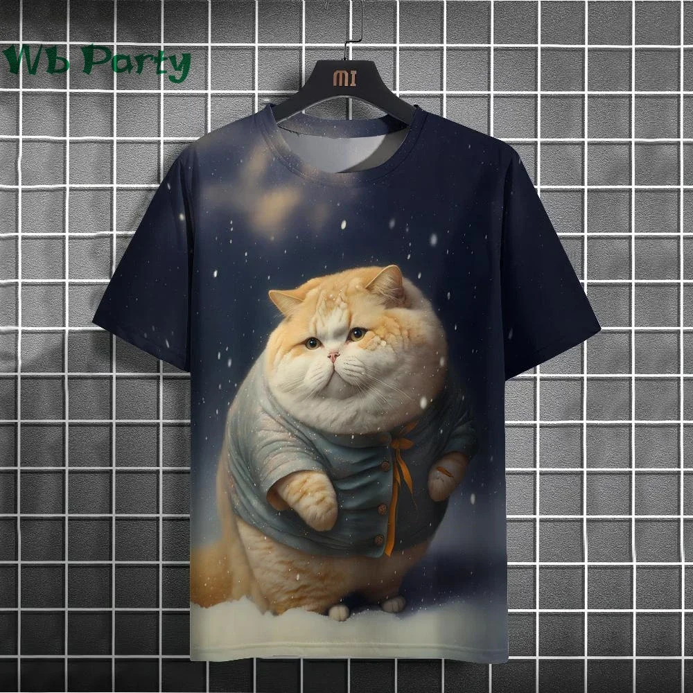 Cat print T-shirt for men, casual short sleeved T-shirt, plus size men's clothing, men's fun animal print pattern
Cat print T-shirt for men, casual short sleeved T-shirt, plus size men's clothing, men's fun animal print pattern