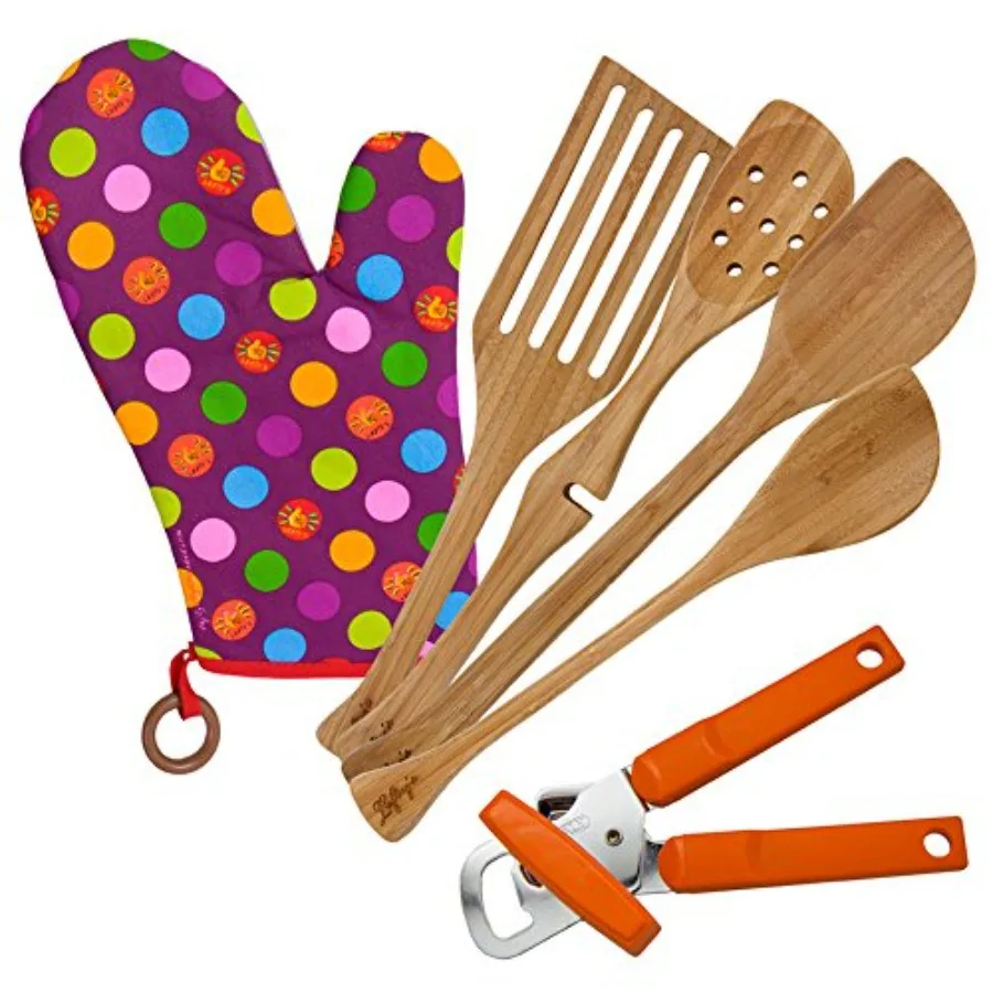 Lefty's Kitchen Tool Set Includes Left Handed Can Opener Oven Mitt and 4 Bamboo Utensils 6 Pcs.
Lefty's Kitchen Tool Set Includes Left Handed Can Opener Oven Mitt and 4 Bamboo Utensils 6 Pcs.