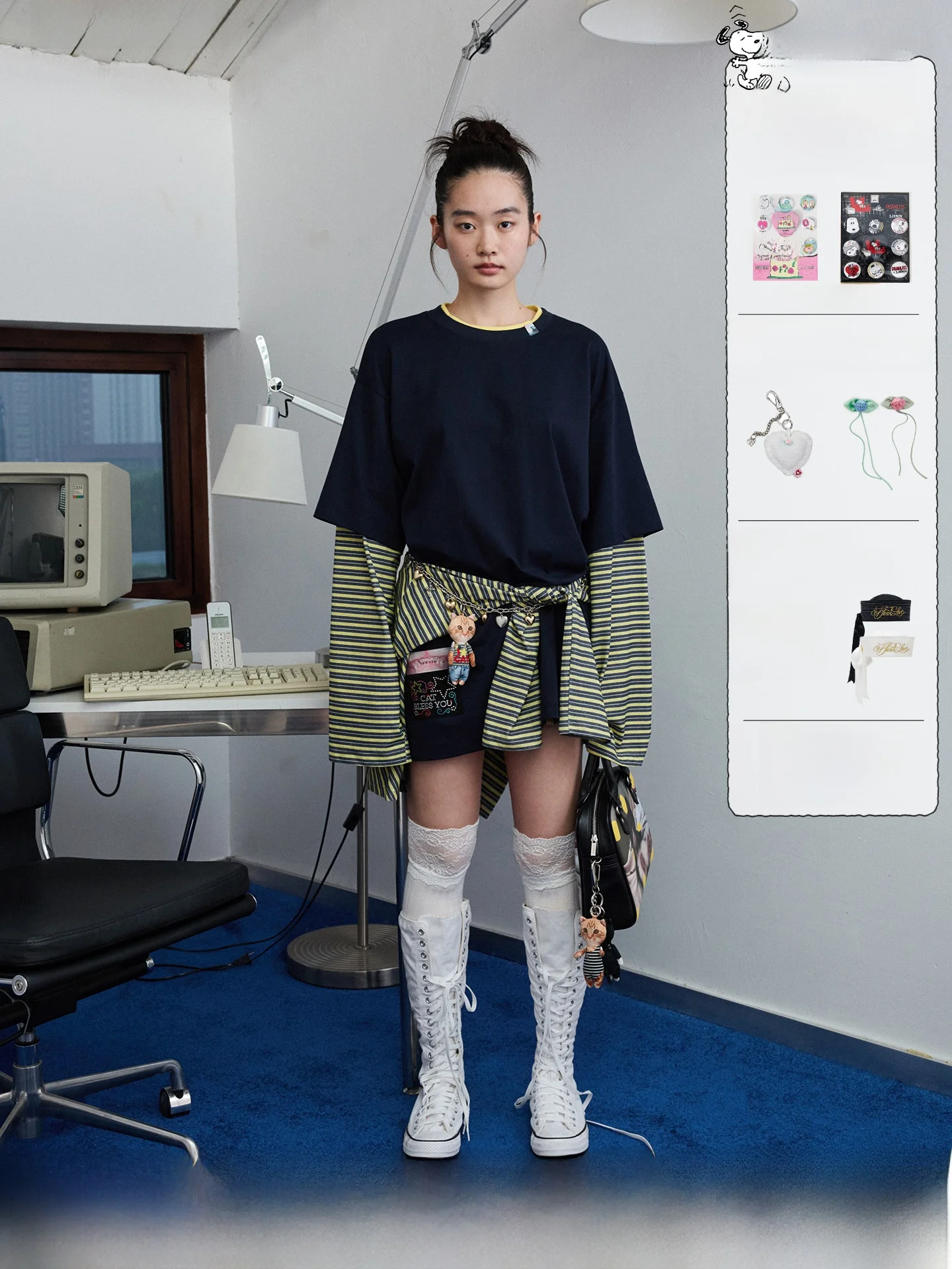 1JINN STUDIO Oversize Striped Long Sleeve T-Shirt Women's Loose Fit Color Block Cotton Polyester Blend Moisture Wicking
1JINN STUDIO Oversize Striped Long Sleeve T-Shirt Women's Loose Fit Color Block Cotton Polyester Blend Moisture Wicking