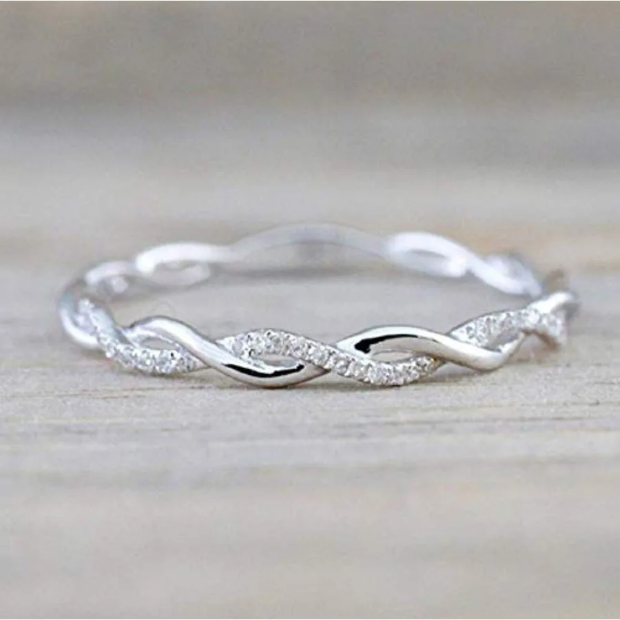 Twist Ring for Women Fashion 25 Sterling Silver Stack Twisted Ring Cubic Zirconia Diamond Ring Wedding Party Women Jewelry
Twist Ring for Women Fashion 25 Sterling Silver Stack Twisted Ring Cubic Zirconia Diamond Ring Wedding Party Women Jewelry