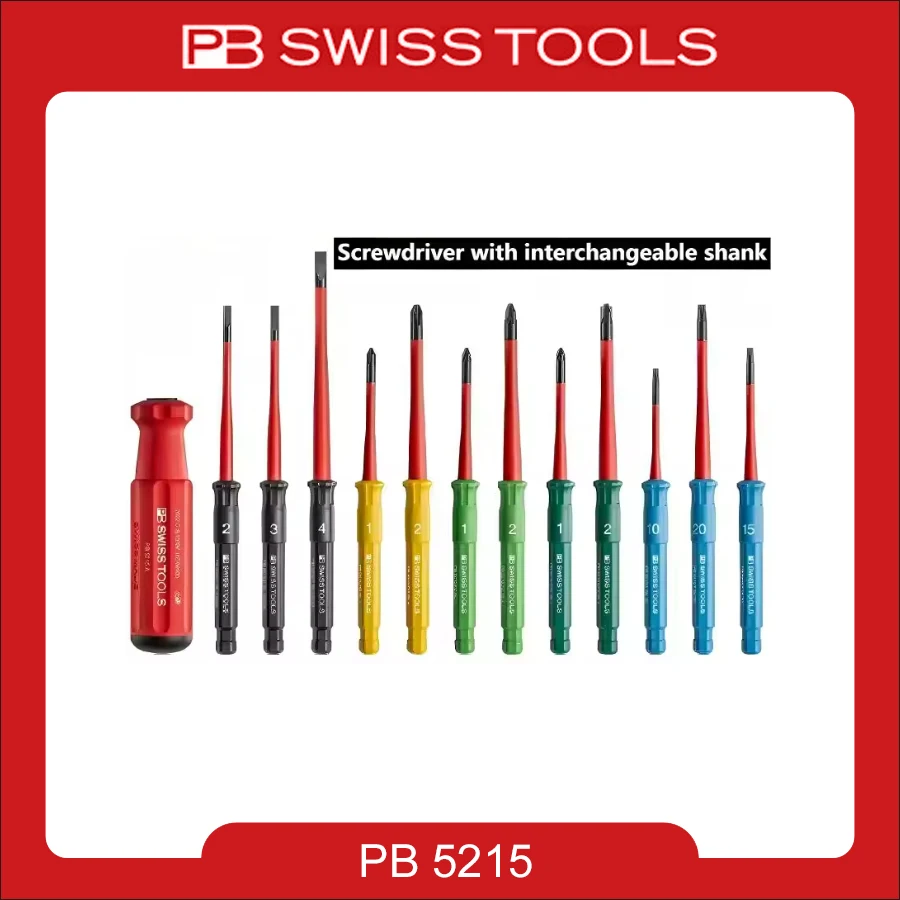 PB 5215 SWISS VDE Изолированная сменная тонкая отвертка для шлицевых винтов Phillips
PB 5215 SWISS VDE Изолированная сменная тонкая отвертка для шлицевых винтов Phillips