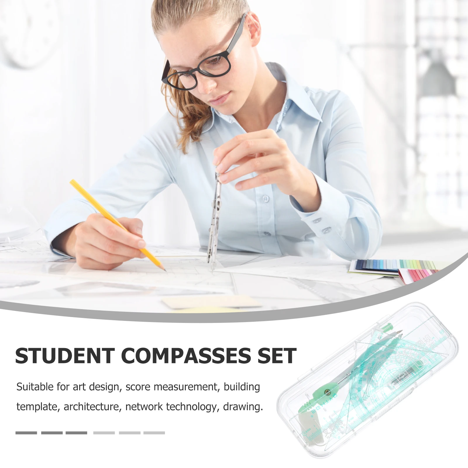 1 Metal Compass Ruler Tools Set Premium Student Drawing Kit Multi-Functional Geometry Math Circle Protractor
1 Metal Compass Ruler Tools Set Premium Student Drawing Kit Multi-Functional Geometry Math Circle Protractor
