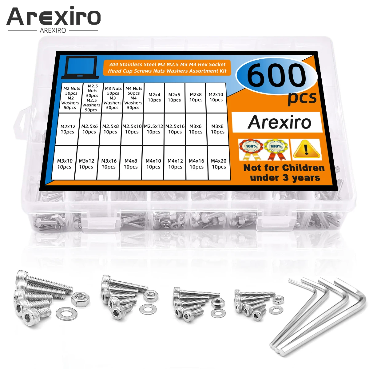 600 шт., нержавеющая сталь 304, M2/M2,5/M3/M4, винты с шестигранной головкой под торцевой ключ, болты, гайки, шайбы, набор в ассортименте
600 шт., нержавеющая сталь 304, M2/M2,5/M3/M4, винты с шестигранной головкой под торцевой ключ, болты, гайки, шайбы, набор в ассортименте