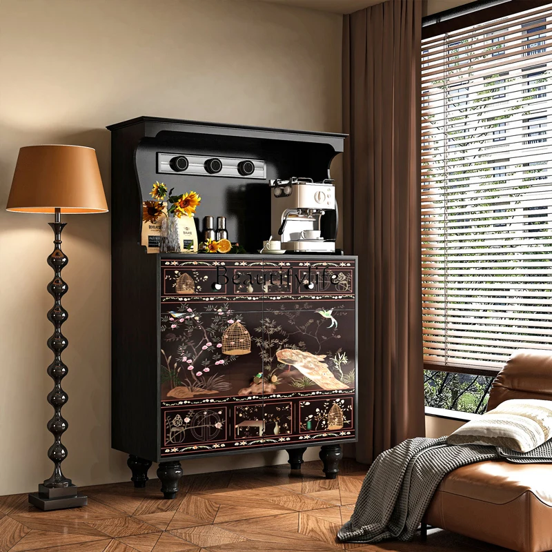 Medieval solid wood dining side cabinet integrated against the wall French retro coffee side cabinet
Medieval solid wood dining side cabinet integrated against the wall French retro coffee side cabinet