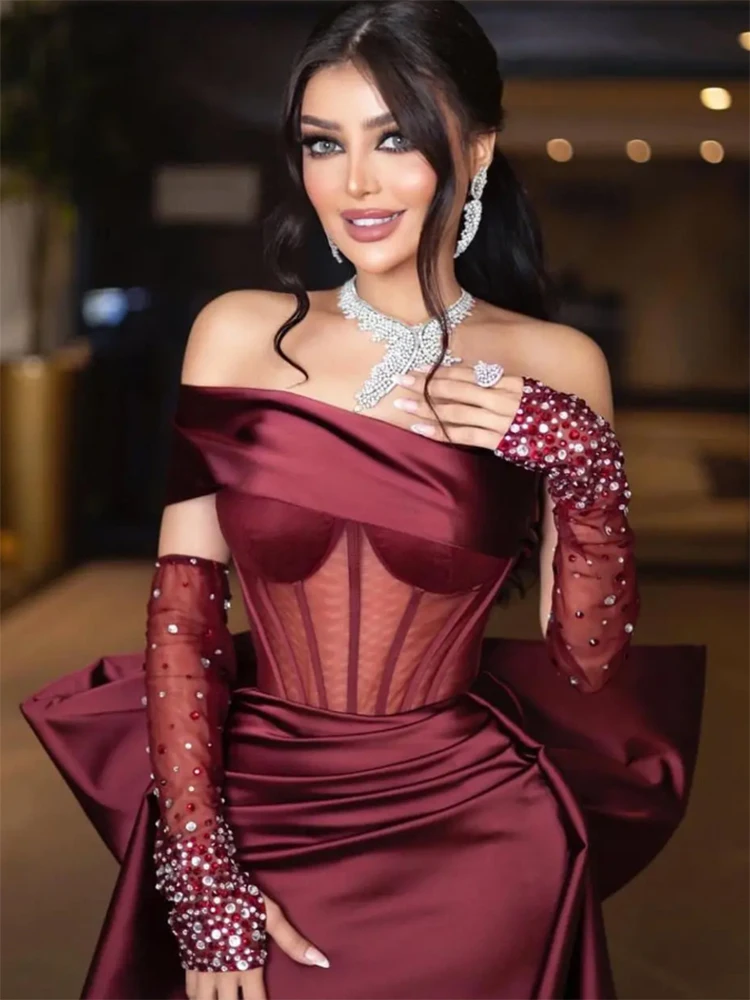 Elegant Luxury One-Shoulder Beaded Long Gloves Formal Evening Dresses Prom Gowns Mermaid Court Train
Elegant Luxury One-Shoulder Beaded Long Gloves Formal Evening Dresses Prom Gowns Mermaid Court Train