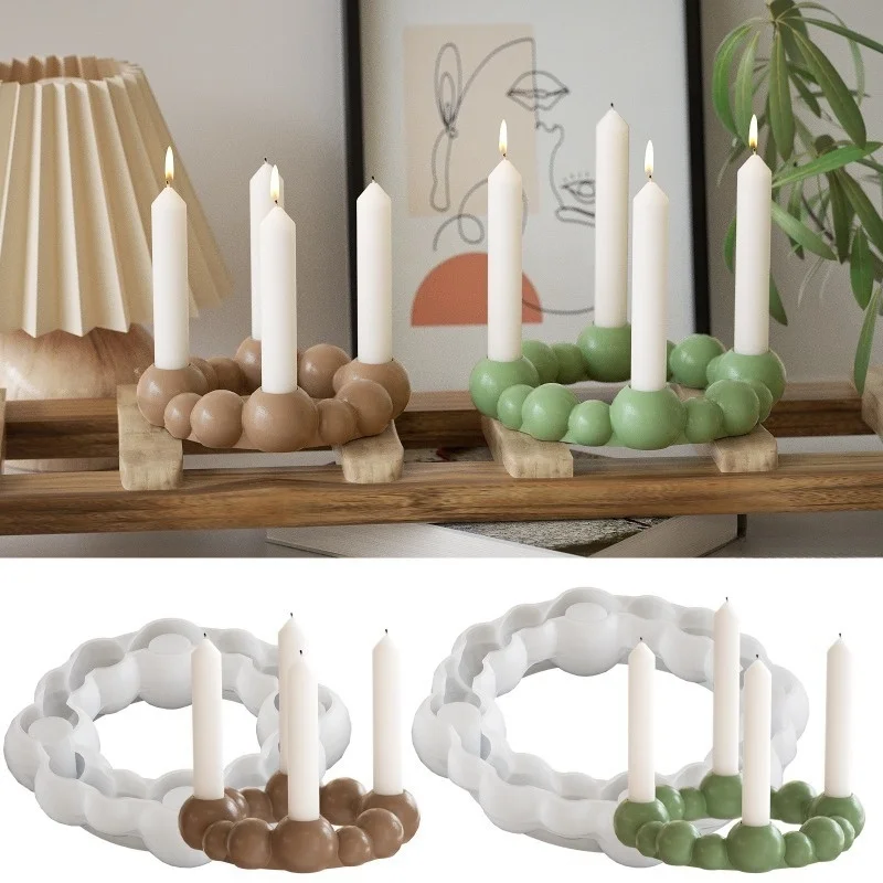 Bubble Bead Round Ball 4-Hole Candle Holder Silicone Molds DIY Gypsum Ring Base Bead Candle Insert Decorative Resin Mold Crafts
Bubble Bead Round Ball 4-Hole Candle Holder Silicone Molds DIY Gypsum Ring Base Bead Candle Insert Decorative Resin Mold Crafts