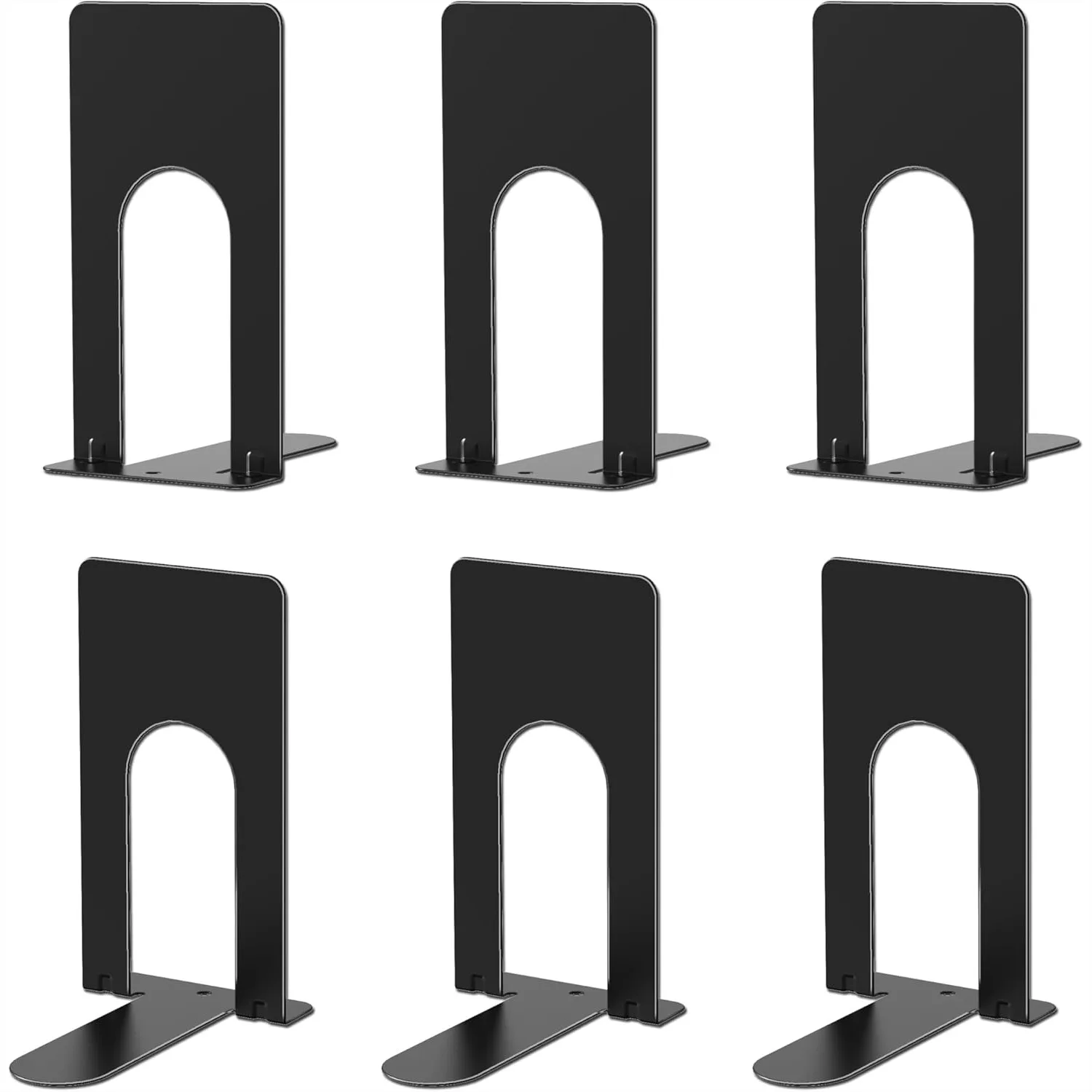 Small Bookends for Shelves, 3 Pairs Black Metal Book Stoppers, Sturdy Book Holders for Home Office, 6 Pcs
Small Bookends for Shelves, 3 Pairs Black Metal Book Stoppers, Sturdy Book Holders for Home Office, 6 Pcs