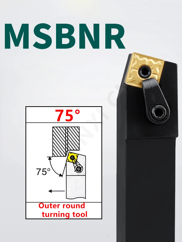CNC Lathe 75 Degree External Turning Tool Holder MSBNR2020K12 with Square Insert for Metal Machining
CNC Lathe 75 Degree External Turning Tool Holder MSBNR2020K12 with Square Insert for Metal Machining