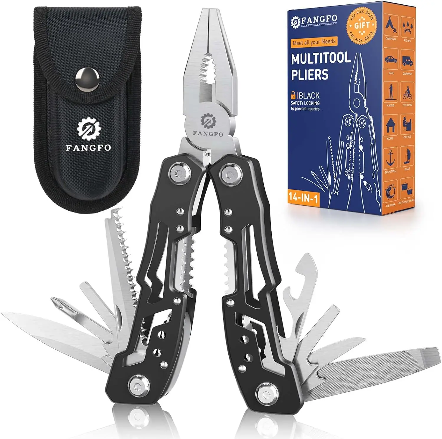 14-In-1 Multitool with Safety Locking, Professional Stainless Steel Multitool Pliers Pocket Knife, Bottle Opener, Screwdriver with Nylon Sheath ,Apply to Survival,Camping, Hunting and Hiking 1 Pcs
14-In-1 Multitool with Safety Locking, Professional Stainless Steel Multitool Pliers Pocket Knife, Bottle Opener, Screwdriver with Nylon Sheath ,Apply to Survival,Camping, Hunting and Hiking 1 Pcs