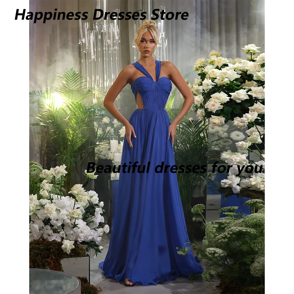 Sexy Blue Evening Dress with Cut Outs Halter Neck A Line Chiffon Floor Length Party Gown for Weddings 2025 Women Prom Dresses
Sexy Blue Evening Dress with Cut Outs Halter Neck A Line Chiffon Floor Length Party Gown for Weddings 2025 Women Prom Dresses