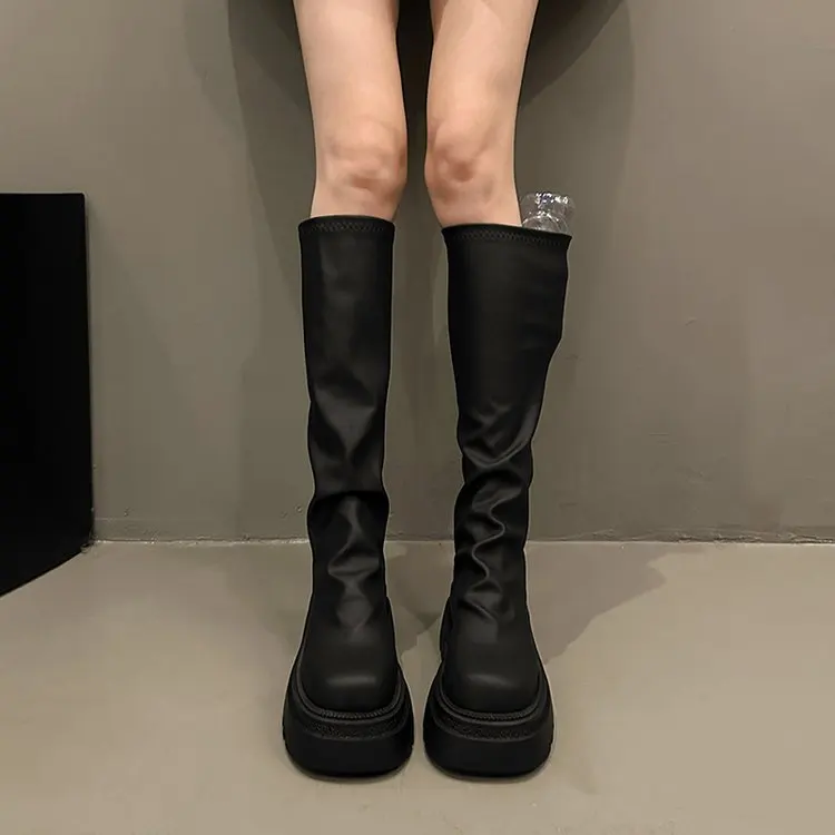 Рыцарские сапоги на высоком каблуке, женские модные ботинки, осень-зима, из искусственной кожи с круглым носком, удобная внутренняя резиновая подошва
Рыцарские сапоги на высоком каблуке, женские модные ботинки, осень-зима, из искусственной кожи с круглым носком, удобная внутренняя резиновая подошва