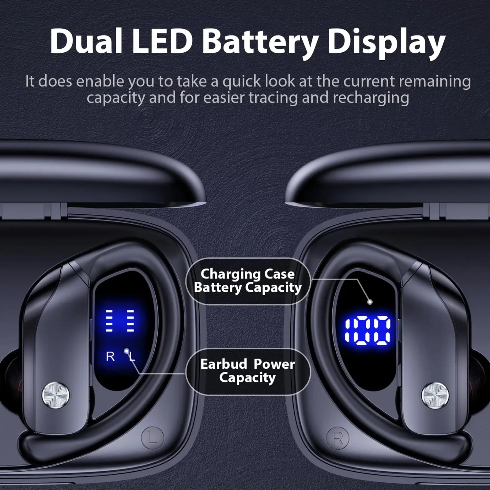 TWS Earhook Sports Fitness Earbuds LED Display Bluetooth Handsfree Call Noise Cancelling Wireless In Ear Earphone Airbuds
TWS Earhook Sports Fitness Earbuds LED Display Bluetooth Handsfree Call Noise Cancelling Wireless In Ear Earphone Airbuds