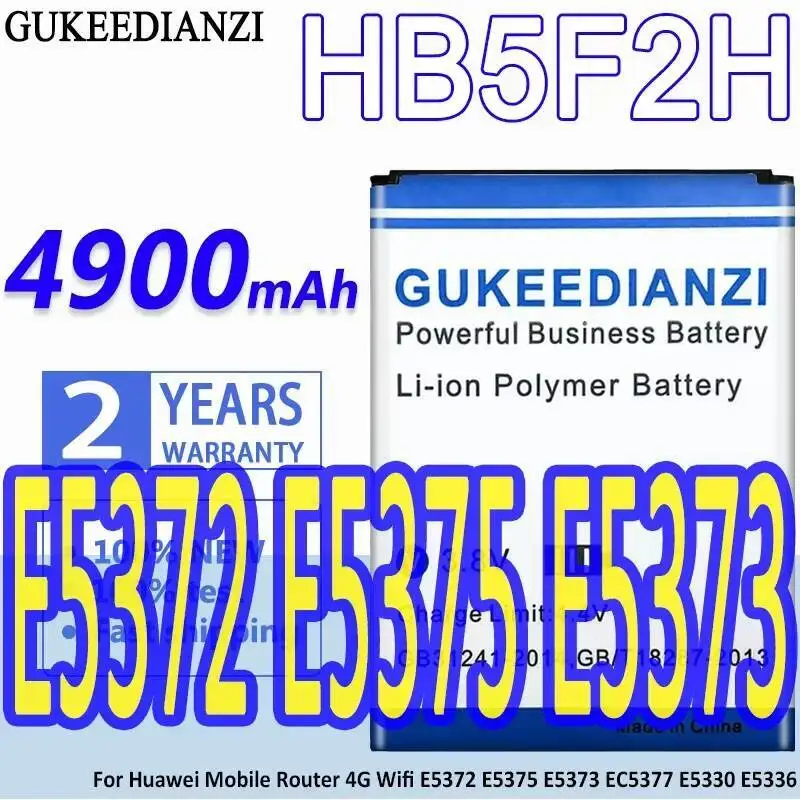 Mobile Phone Battery HB5F2H 4900Mah For Huawei Router 4G Wifi E5372 E5375 E5373 EC5377 E5330 E5336
Mobile Phone Battery HB5F2H 4900Mah For Huawei Router 4G Wifi E5372 E5375 E5373 EC5377 E5330 E5336