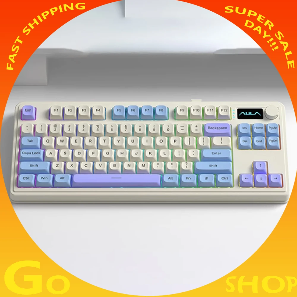 AULA S3187 Wireless Keyboard Three Mode 84-Keys RGB 1800mAh Battery ABS Keycaps Games Office Gaming Keyboard Fashion Man Gifts
AULA S3187 Wireless Keyboard Three Mode 84-Keys RGB 1800mAh Battery ABS Keycaps Games Office Gaming Keyboard Fashion Man Gifts