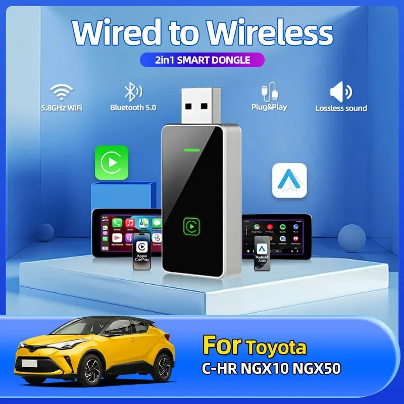 2in1 Wired to Wireless Car Play Car Adapter OEM Car Stereo With USB Plug And Play Accessories For Toyota C-HR NGX10 NGX50
2in1 Wired to Wireless Car Play Car Adapter OEM Car Stereo With USB Plug And Play Accessories For Toyota C-HR NGX10 NGX50