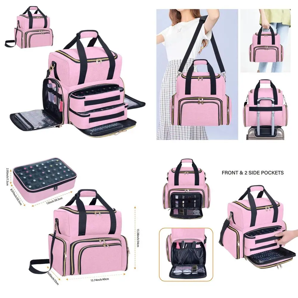 Portable 80-Bottle Nail Polish Holder with 2 Detachable Pouches, Ideal for Travel and Cosmetics Storage in Pink
Portable 80-Bottle Nail Polish Holder with 2 Detachable Pouches, Ideal for Travel and Cosmetics Storage in Pink