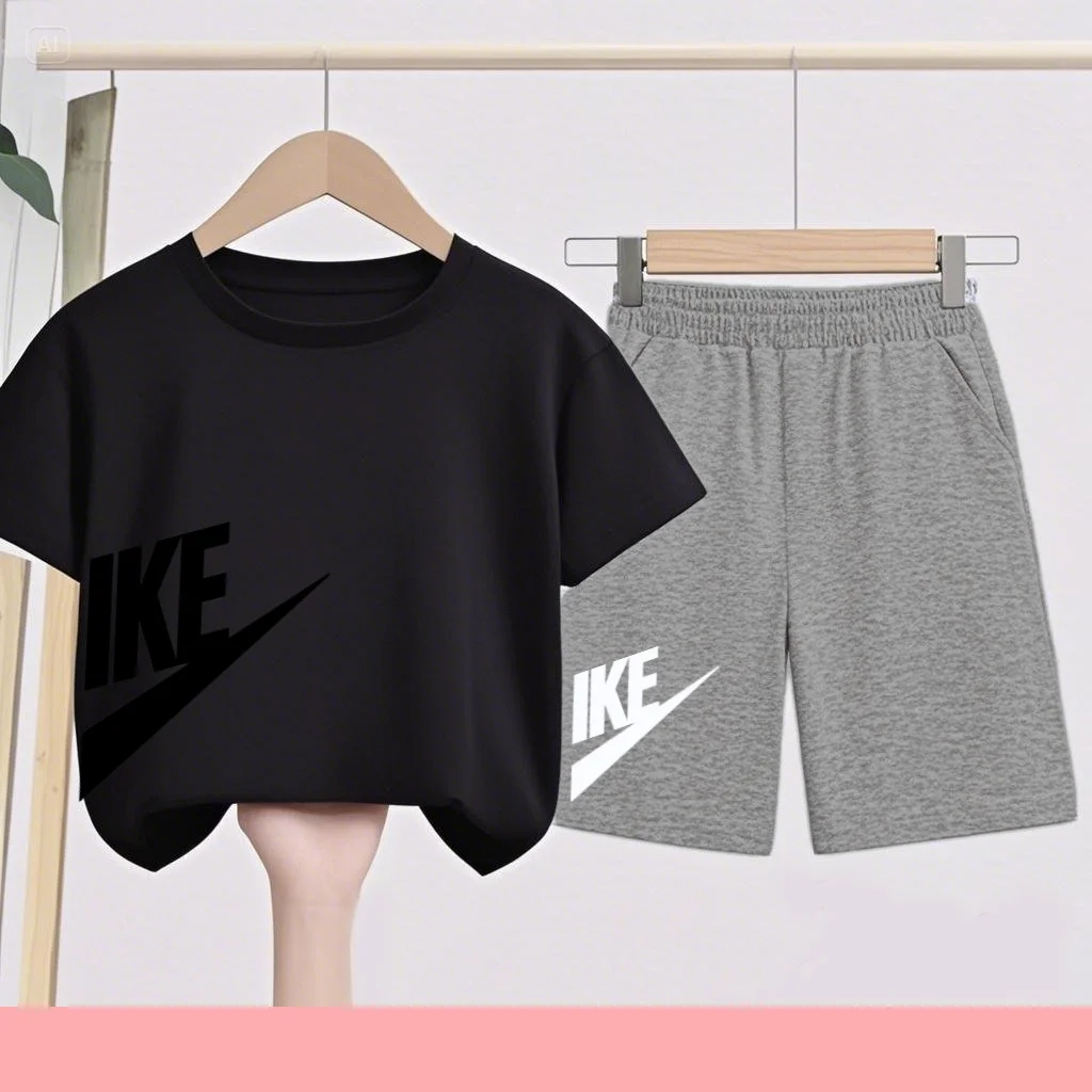 Children's Summer Letter Pattern Set - Summer T-shirt + Shorts - Quick-drying, Comfortable Fabric for Running and Exercising
Children's Summer Letter Pattern Set - Summer T-shirt + Shorts - Quick-drying, Comfortable Fabric for Running and Exercising