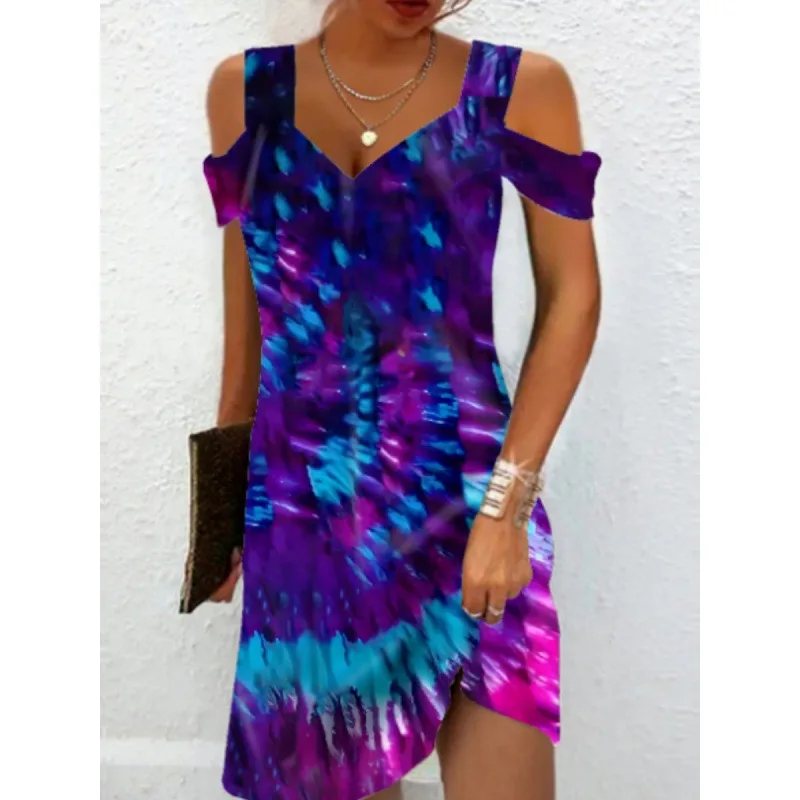Dress Short-sleeved Women's V-neck Off-the-shoulder Sexy and Elegant Ethnic Style Fashionable Printed Party Skirt for Female
Dress Short-sleeved Women's V-neck Off-the-shoulder Sexy and Elegant Ethnic Style Fashionable Printed Party Skirt for Female