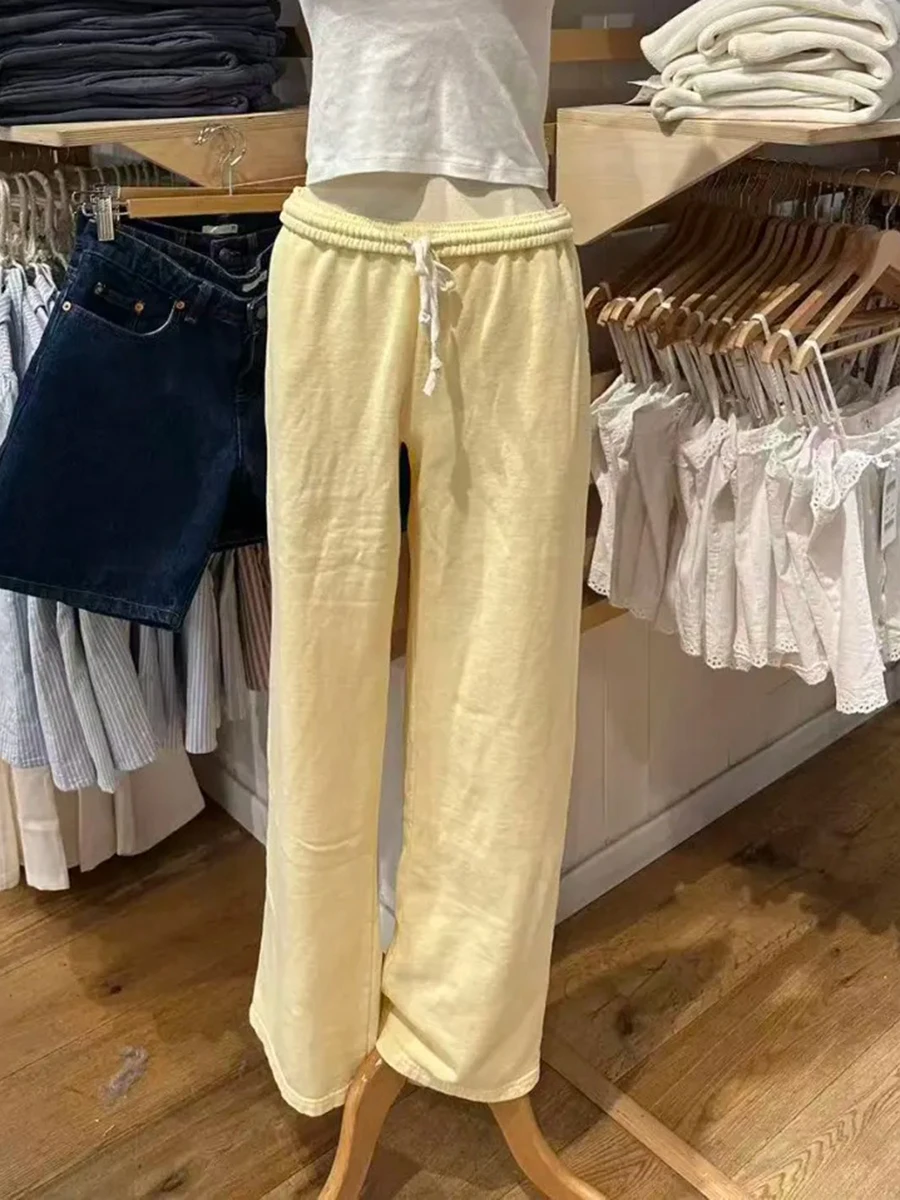 Light Yellow Drawstring Sweatpants Women New High Elastic Waist Pocket Loose Straight Sweatpant Simple Fashion Casual Sport Pant
Light Yellow Drawstring Sweatpants Women New High Elastic Waist Pocket Loose Straight Sweatpant Simple Fashion Casual Sport Pant
