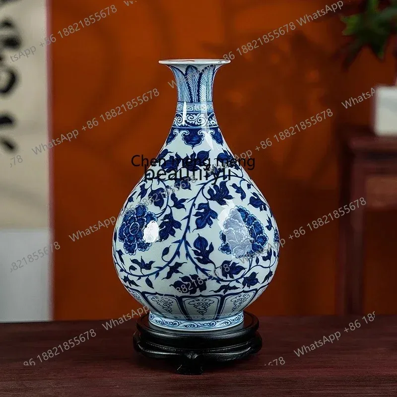 cn Ceramic vase hand-painted blue and white twisted branches peony jade pot spring vase living room entrance flower arrangem ss
cn Ceramic vase hand-painted blue and white twisted branches peony jade pot spring vase living room entrance flower arrangem ss